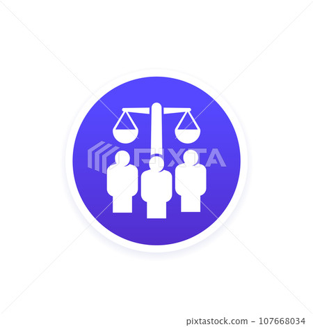 jury icon, legal system and law vector jury icon, legal system and law vector 107668034