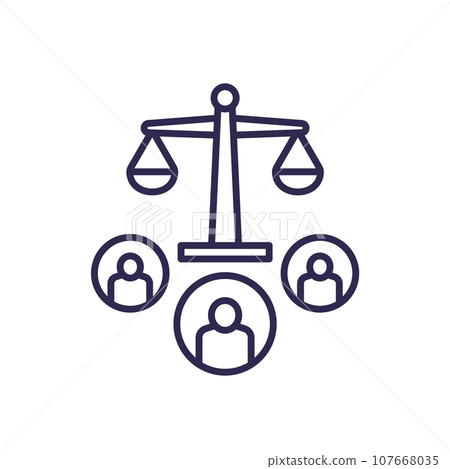 jury line icon, law and legal system jury line icon, law and legal system 107668035