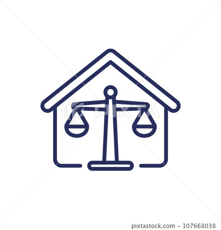probate law line icon with a house probate law line icon with a house 107668038