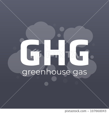 GHG, greenhouse gas vector illustration 107668043