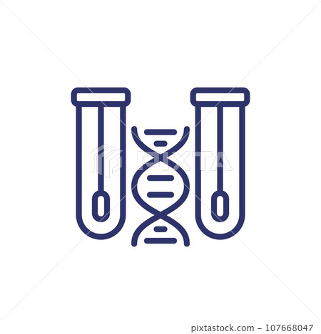 dna swab tests line icon 107668047