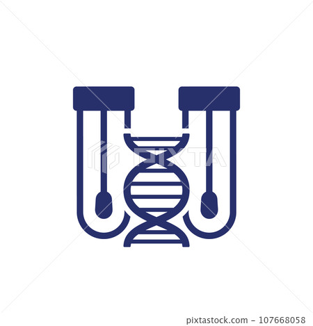 dna swab tests icon with test tubes 107668058