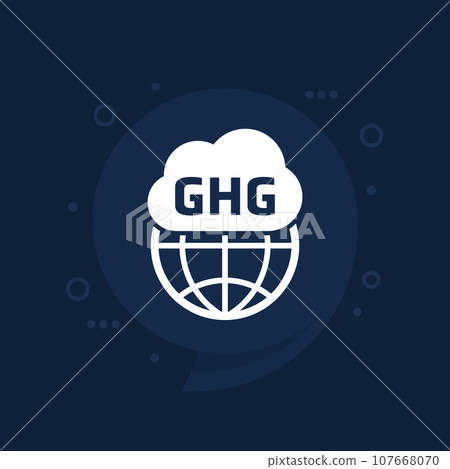 GHG vector icon, greenhouse gas GHG vector icon, greenhouse gas 107668070