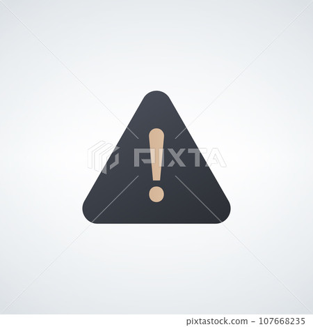 Hazard warning attention sign with exclamation mark symbol. Stock vector illustration isolated on white background. 107668235