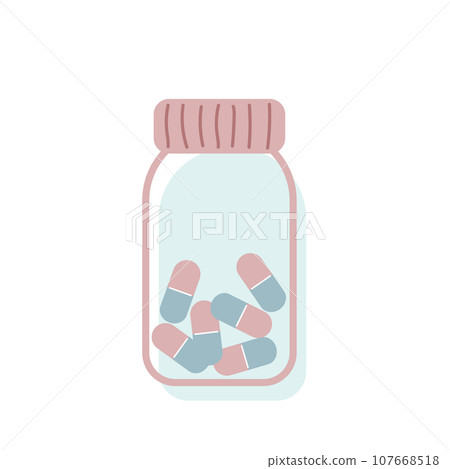 Isolated illustration of medicine bottle 107668518