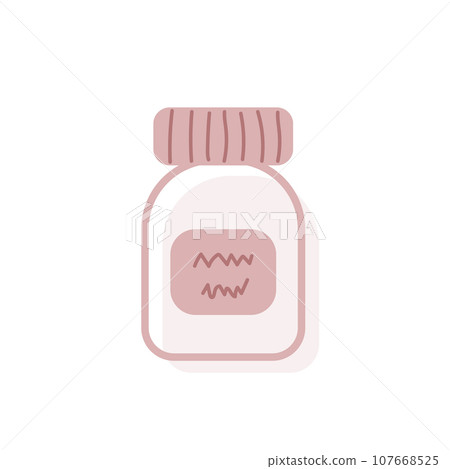 Isolated pink medicine bottle illlustration Isolated pink medicine bottle illlustration 107668525
