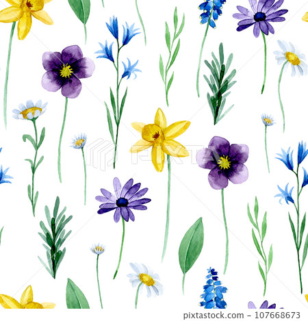 pattern, watercolor, bloom 107668673
