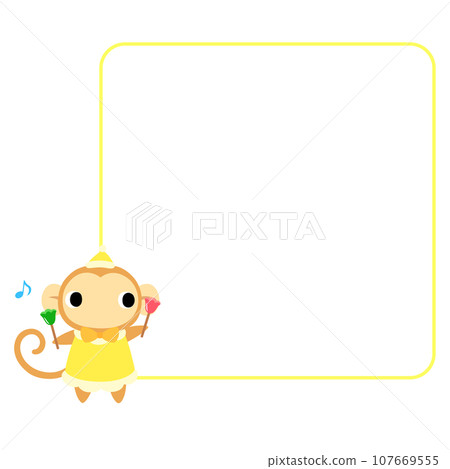 Christmas concert monkey with frame Christmas concert monkey with frame 107669555