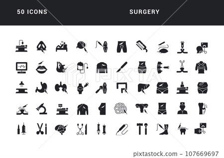 Set of simple icons of Surgery 107669697