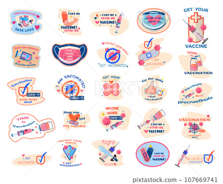 Vaccination Sticker Collection 107669741