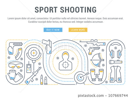 Vector Banner of the Sport Shooting. 107669744