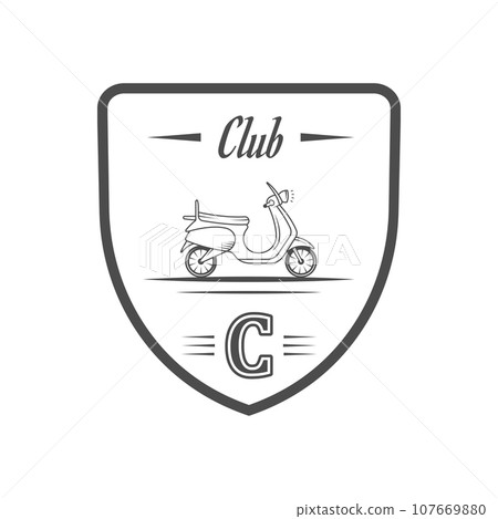 Retro Illustration of Scooter Club. Retro Illustration of Scooter Club. 107669880