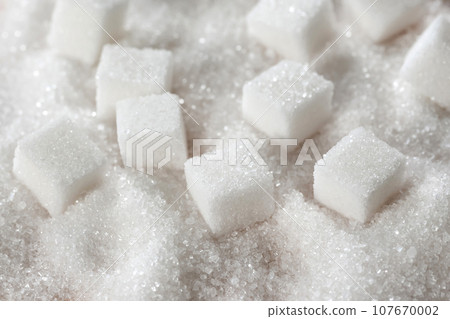 White sugar cubes to use as a background. Refined cane sugar 107670002