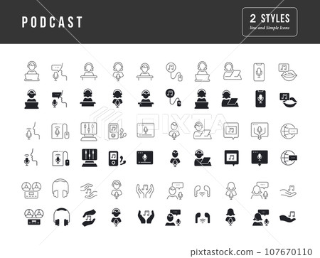 Vector Simple Icons of Podcast 107670110