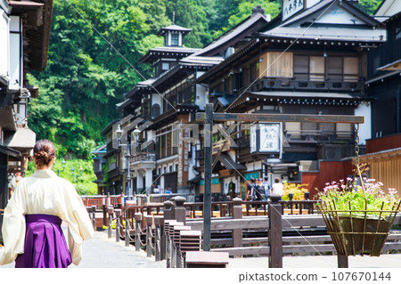 Ginzan hot spring in summer 107670144