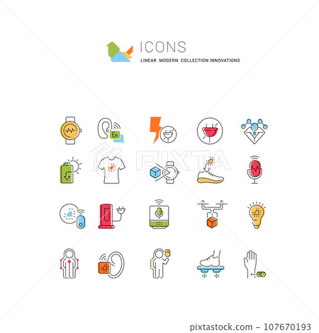 Set Vector Line Icons of Innovations Set Vector Line Icons of Innovations 107670193