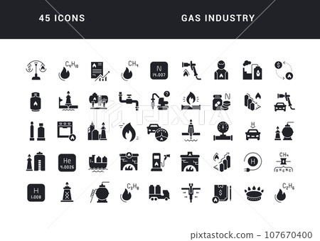 Set of simple icons of Gas Industry 107670400