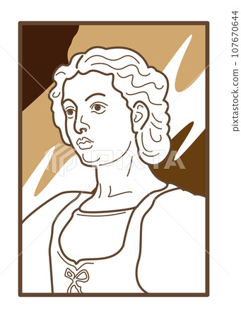 Line illustration of vintage painting Line illustration of vintage painting 107670644