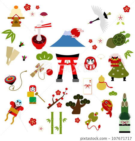 New Year's material illustration set 107671717