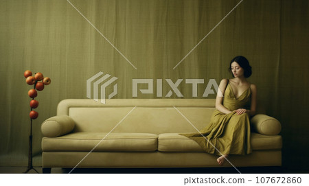 Abstract Conceptual for A Young Woman Longing. Generative AI. 107672860