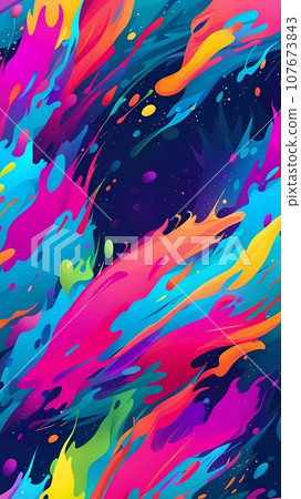 abstract bright colorful paint splash background with 3d render 107673843