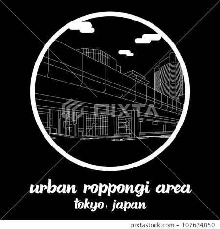 Circle Icon line Urban Roppongi Area. vector illustration Circle Icon line Urban Roppongi Area. vector illustration 107674050
