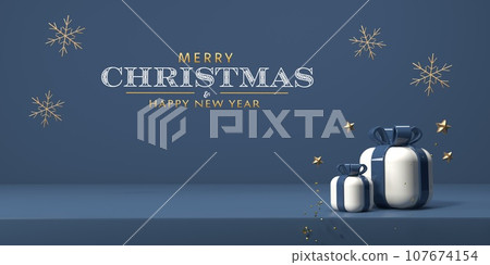 Christmas gift boxes with snowflakes and stars... - Stock Illustration ...