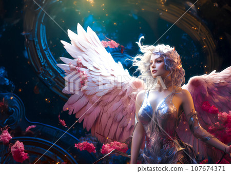 beautiful and majestic female angel 107674371
