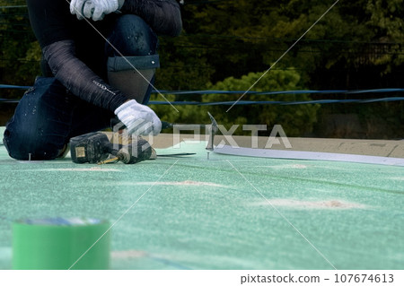 Rooftop waterproofing work Sheet waterproofing Insulating sheet installation status Construction photos 01 Rooftop waterproofing work Sheet waterproofing Insulating sheet installation status Construction photos 01 107674613