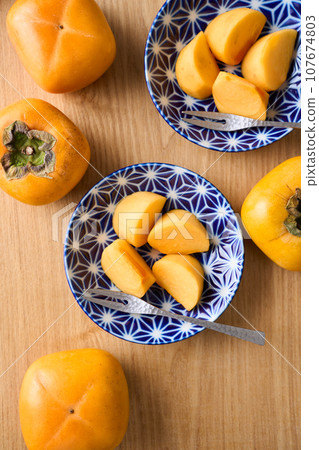 Seedless persimmon (Tone Wase) from Nara Prefecture Seedless persimmon (Tone Wase) from Nara Prefecture 107674803