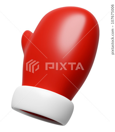 3d warm mittens isolated. Christmas and festive New Year, 3d render illustration 3d warm mittens isolated. Christmas and festive New Year, 3d render illustration 107675006