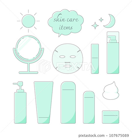 Simple illustration set of skin care products 107675089