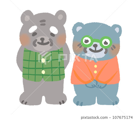 Illustration of grandpa and grandma bear Illustration of grandpa and grandma bear 107675174