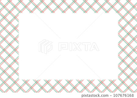 水彩風格紅色和綠色格子聖誕卡插圖 107676168