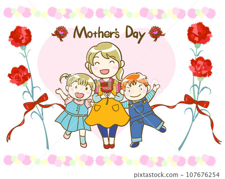 mother's day parent and child illustration mother's day parent and child illustration 107676254
