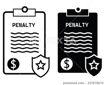 penalty document icon. penalty outline sign. line black penalty symbol. flat style. penalty document icon. penalty outline sign. line black penalty symbol. flat style. 107676674