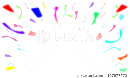 Frame illustration with colorful confetti [with copy space] [16:9] 107677770