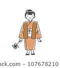Everyday life in the Edo period: A child facing forward 107678210