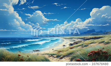 漫長的海岸線景觀:人工智慧工作 漫長的海岸線景觀:人工智慧工作 107678480