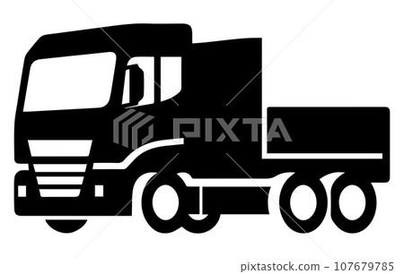 Commercial van icons set, Simple truck silhouette, Delivery icon Commercial van icons set, Simple truck silhouette, Delivery icon 107679785