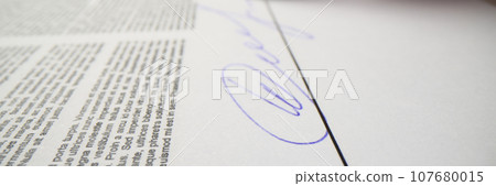 Woman signs contract with pen showing agreement with rules Woman signs contract with pen showing agreement with rules 107680015