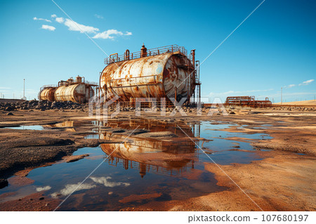 Drum Barrel used to store oil in the Middle East Drum Barrel used to store oil in the Middle East 107680197