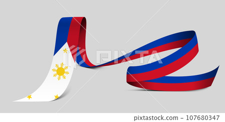 3D Flag on ribbon 107680347