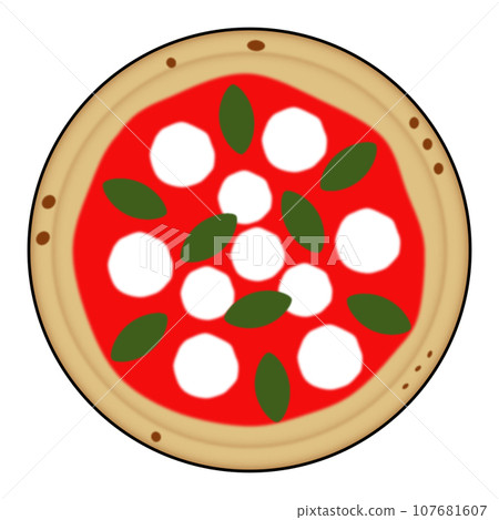 流行可愛的披薩插畫 流行可愛的披薩插畫 107681607