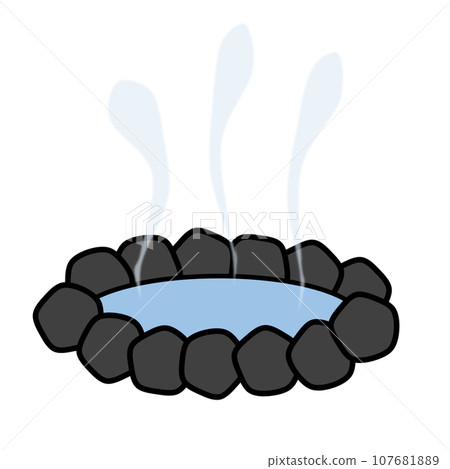 即使在寒冷的冬天也能溫暖身體的溫泉插畫 107681889