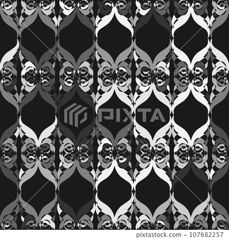 Black and white ornamental seamless pattern. Seamless ethnic print for textile. Black and white ornamental seamless pattern. Seamless ethnic print for textile. 107682257