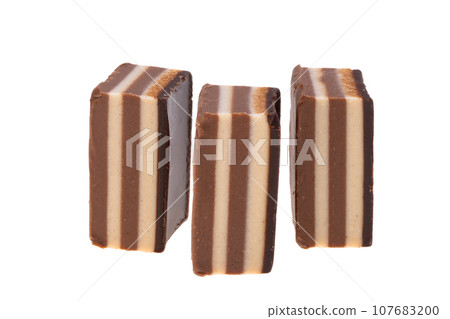 almond and hazelnut dessert isolated almond and hazelnut dessert isolated 107683200