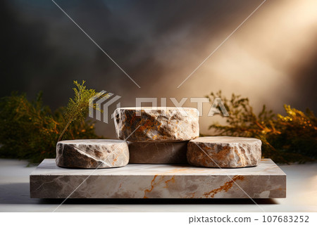Multi level stone podiums for presentation and display of goods Multi level stone podiums for presentation and display of goods 107683252