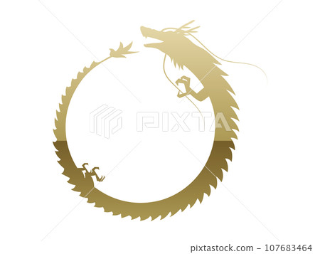 golden dragon circular frame golden dragon circular frame 107683464