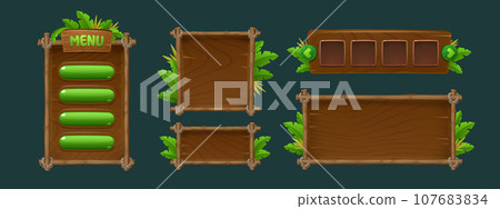 Jungle adventure game ui elements Jungle adventure game ui elements 107683834